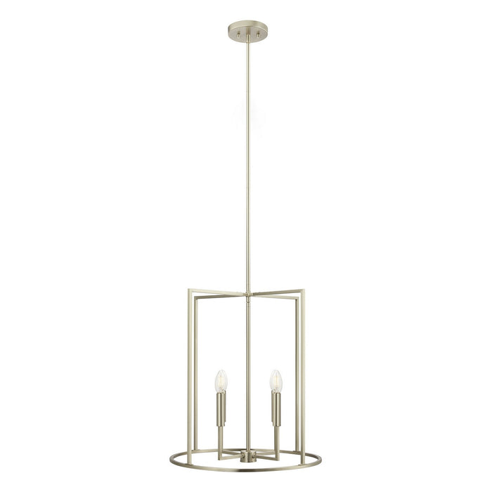 Meridian M7044BN Four Light Pendant, Brushed Nickel