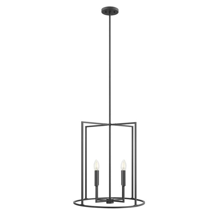 Meridian M7044MBK Four Light Pendant, Matte Black