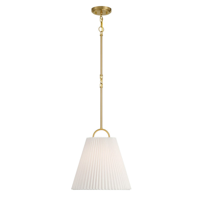 Meridian M7045NB One Light Pendant, Natural Brass