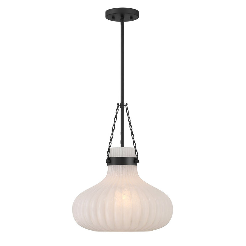 Meridian M7046MBK One Light Pendant, Matte Black