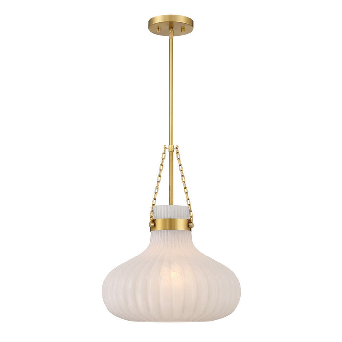 Meridian M7046NB One Light Pendant, Natural Brass
