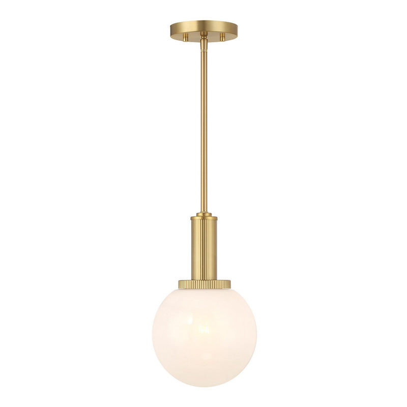 Meridian M7050NB One Light Pendant, Natural Brass