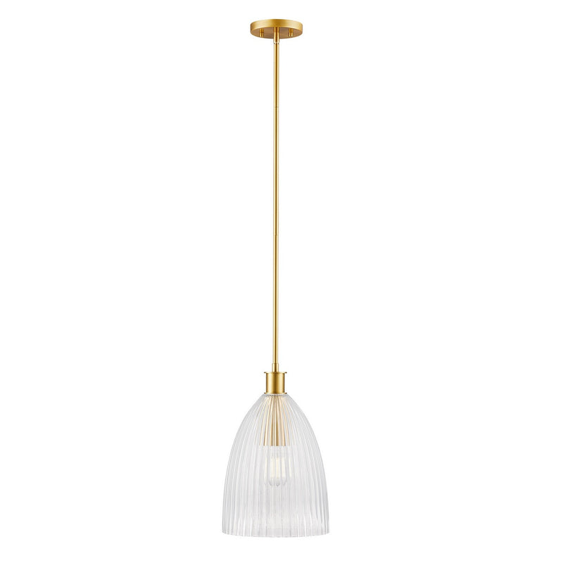 Meridian M7051NB One Light Pendant, Natural Brass
