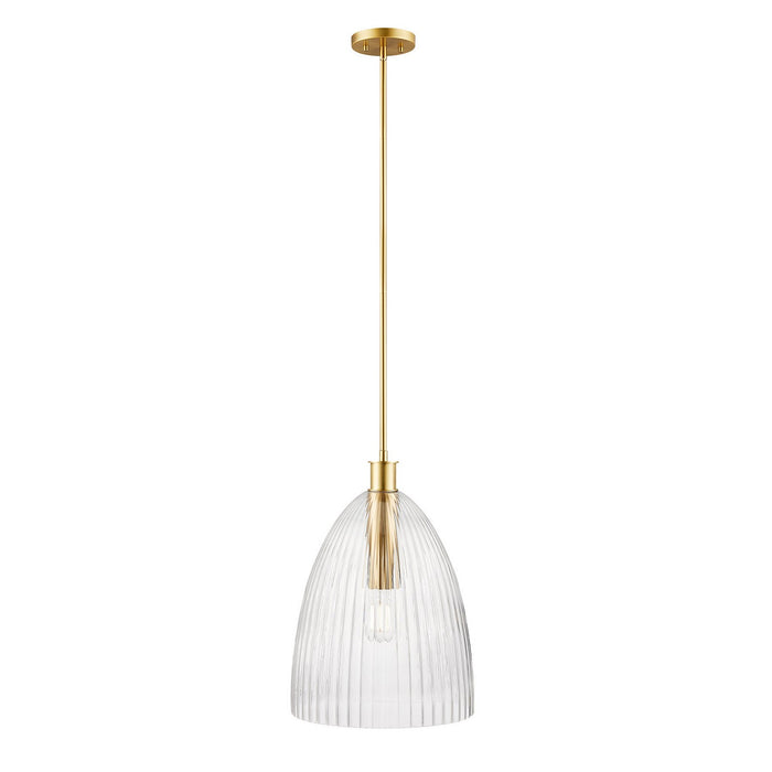 Meridian M7052NB One Light Pendant, Natural Brass