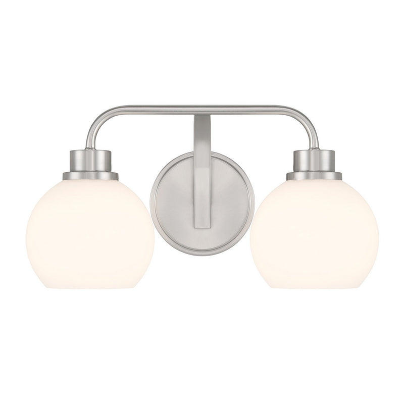 Meridian M80080BN Two Light Bathroom Vanity, Brushed Nickel