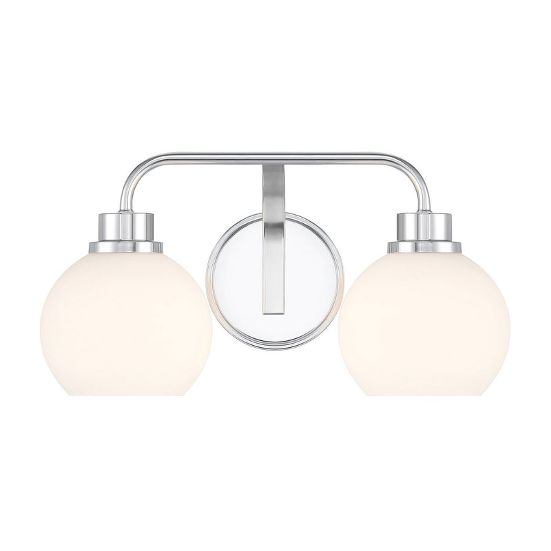 Meridian M80080CH Two Light Bathroom Vanity, Chrome