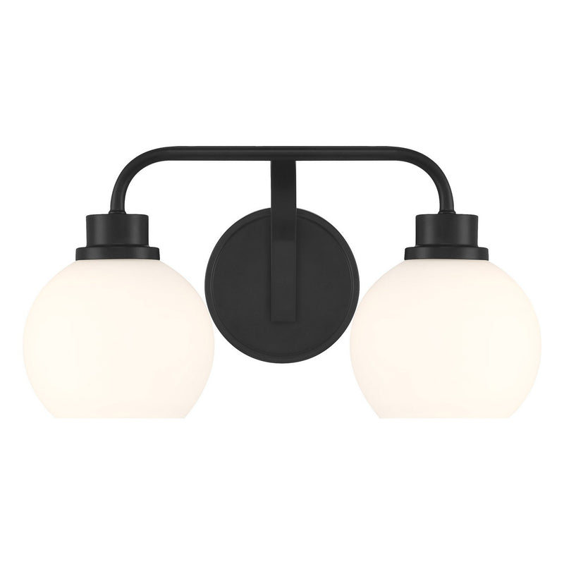Meridian M80080MBK Two Light Bathroom Vanity, Matte Black