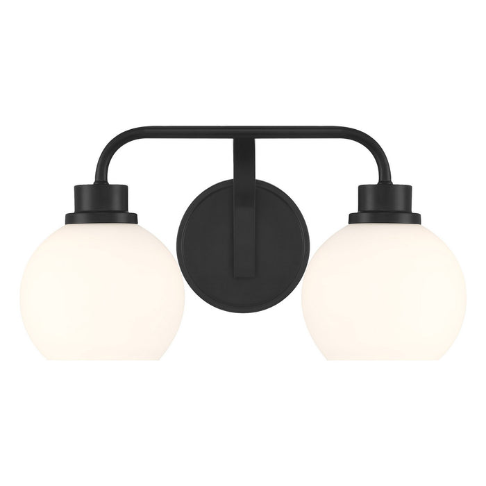 Meridian M80080MBK Two Light Bathroom Vanity, Matte Black