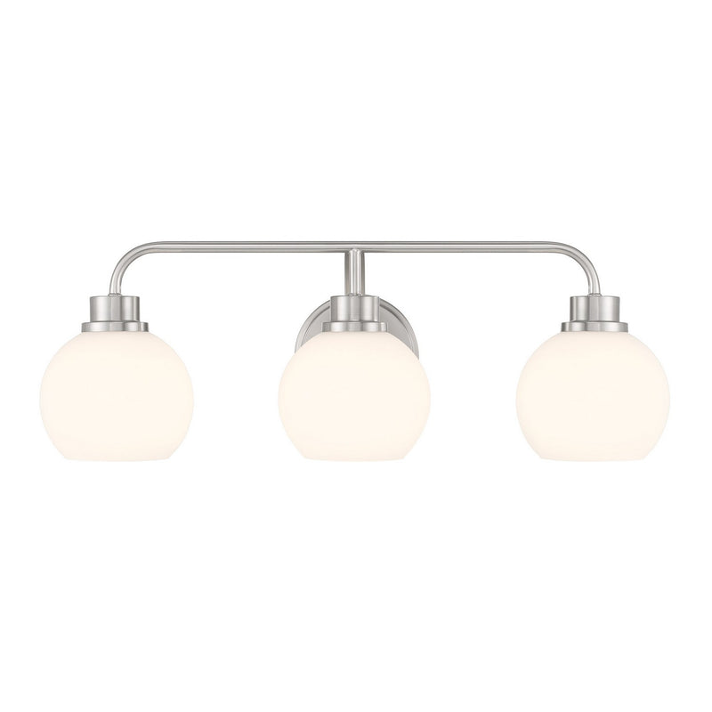 Meridian M80081BN Three Light Bathroom Vanity, Brushed Nickel