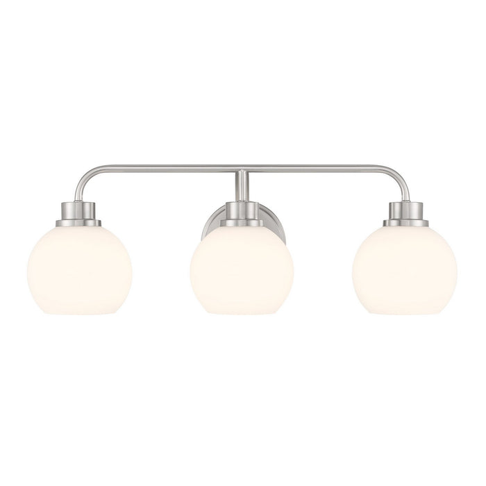Meridian M80081BN Three Light Bathroom Vanity, Brushed Nickel