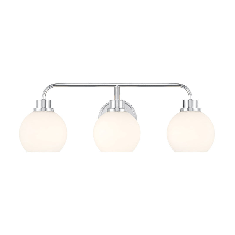 Meridian M80081CH Three Light Bathroom Vanity, Chrome