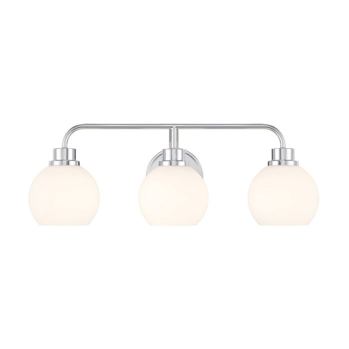 Meridian M80081CH Three Light Bathroom Vanity, Chrome