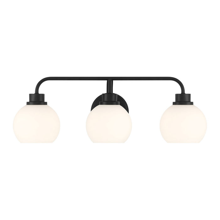Meridian M80081MBK Three Light Bathroom Vanity, Matte Black
