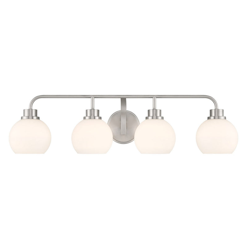 Meridian M80082BN Four Light Bathroom Vanity, Brushed Nickel