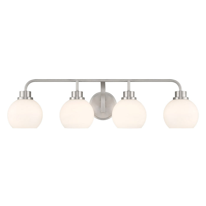 Meridian M80082BN Four Light Bathroom Vanity, Brushed Nickel