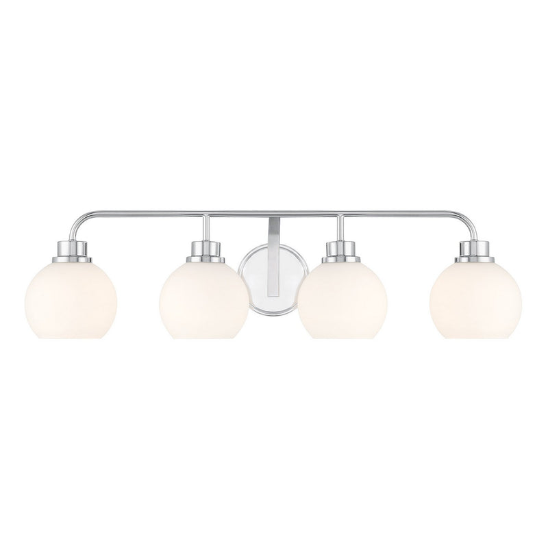 Meridian M80082CH Four Light Bathroom Vanity, Chrome