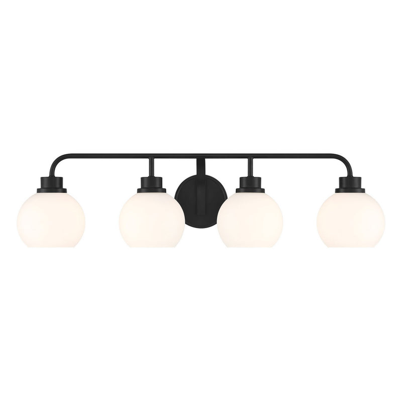 Meridian M80082MBK Four Light Bathroom Vanity, Matte Black