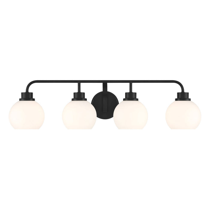 Meridian M80082MBK Four Light Bathroom Vanity, Matte Black