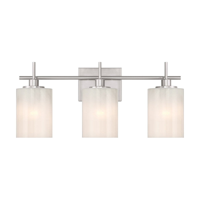 Meridian M80084BN Three Light Bathroom Vanity, Brushed Nickel