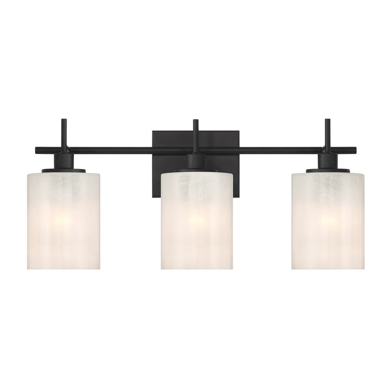 Meridian M80084MBK Three Light Bathroom Vanity, Matte Black