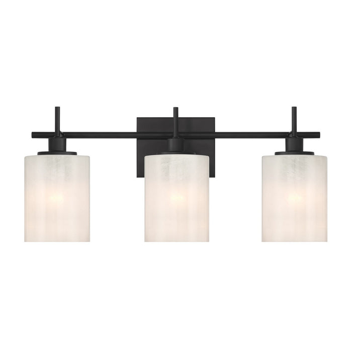 Meridian M80084MBK Three Light Bathroom Vanity, Matte Black