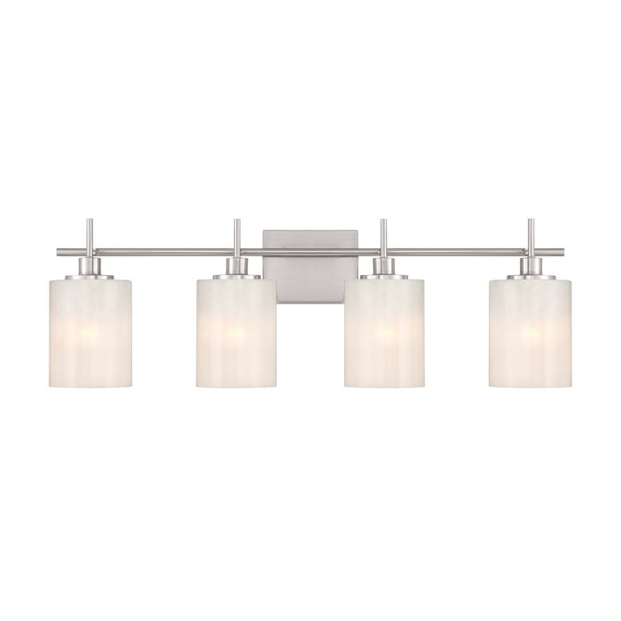 Meridian M80085BN Four Light Bathroom Vanity, Brushed Nickel