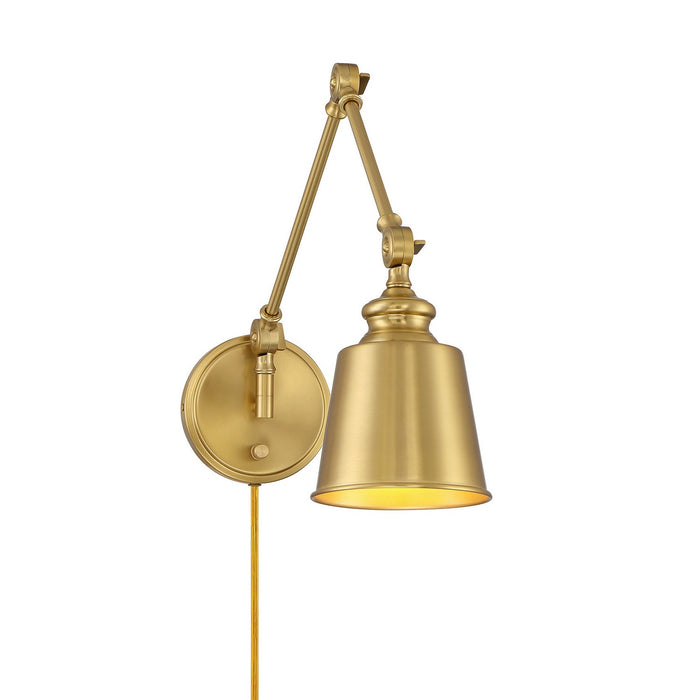 Meridian M90089NB One Light Wall Sconce (Set of 2), Natural Brass