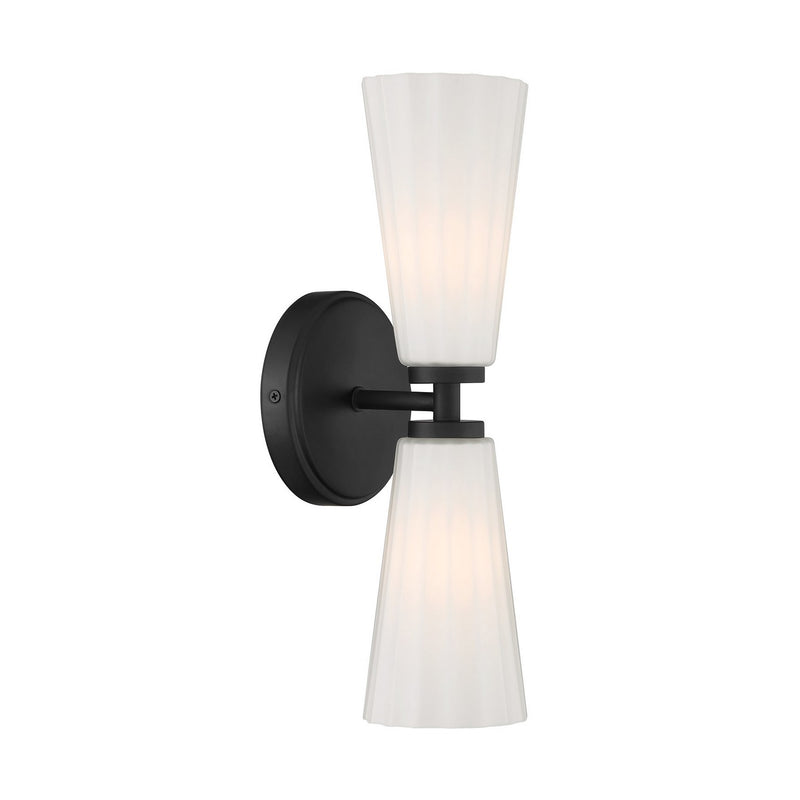 Meridian M90109MBK Two Light Wall Sconce, Matte Black