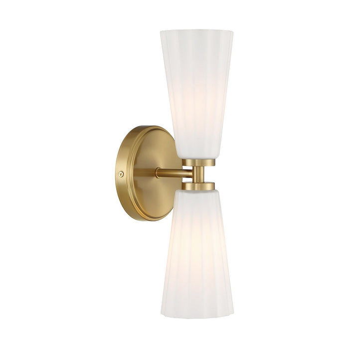 Meridian M90109NB Two Light Wall Sconce, Natural Brass