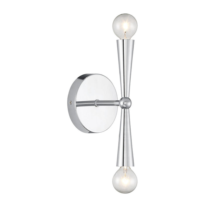 Meridian M90110CH Two Light Wall Sconce, Chrome