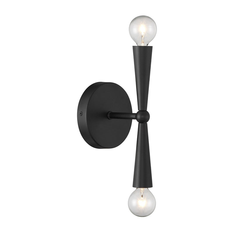 Meridian M90110MBK Two Light Wall Sconce, Matte Black