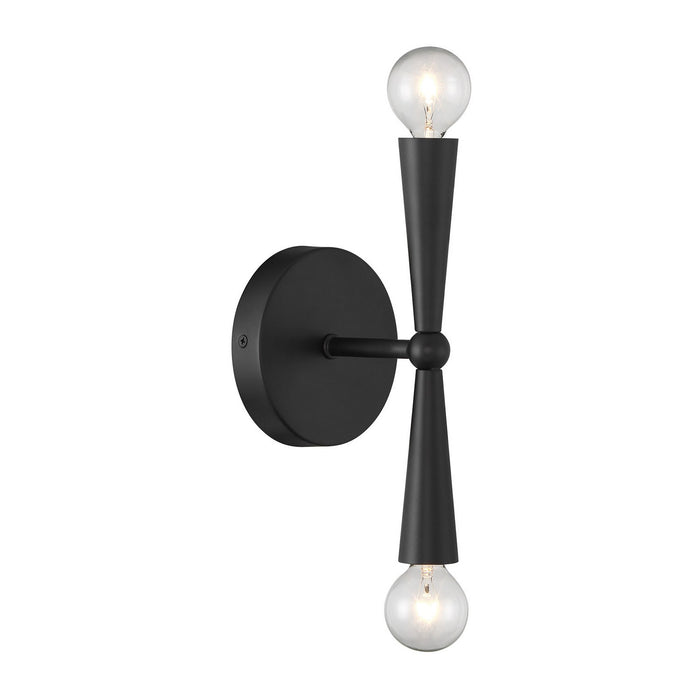 Meridian M90110MBK Two Light Wall Sconce, Matte Black