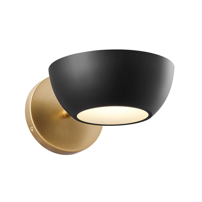 Meridian M90113MBKNB One Light Wall Sconce, Matte Black and Natural Brass