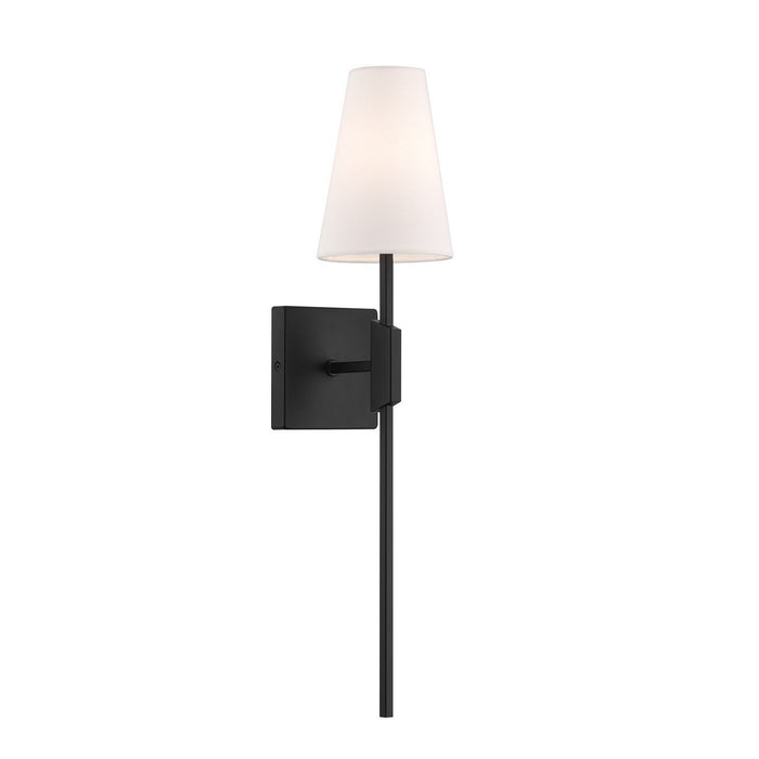 Meridian M90114MBK One Light Wall Sconce, Matte Black