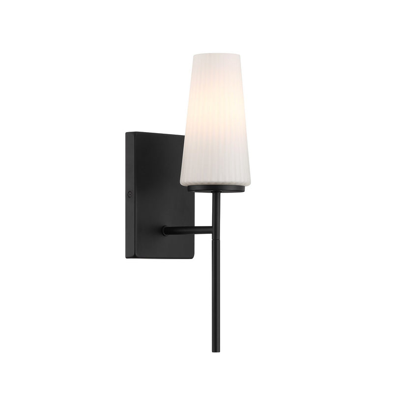 Meridian M90115MBK One Light Wall Sconce, Matte Black