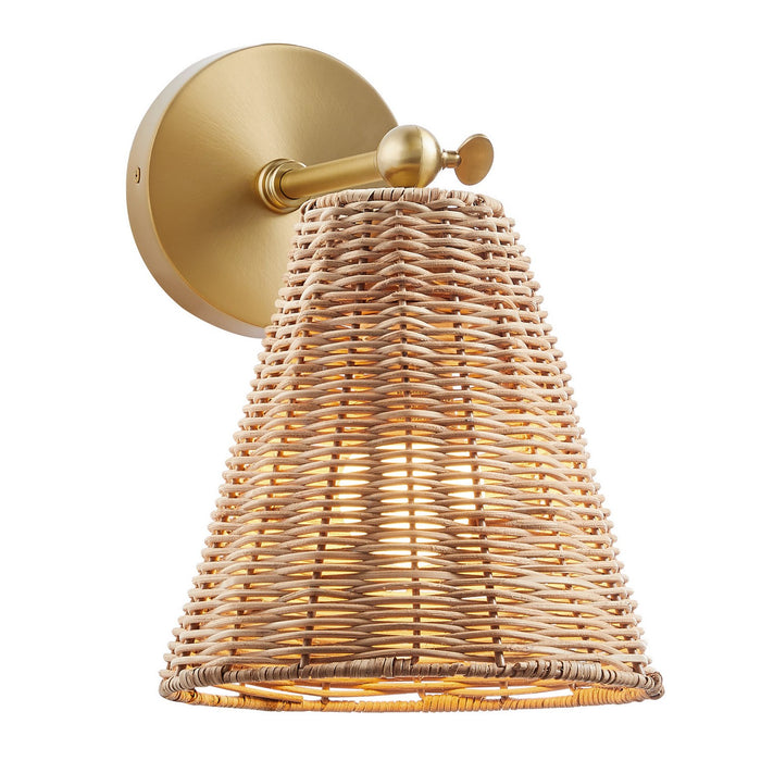Meridian M90118NB One Light Wall Sconce, Natural Brass