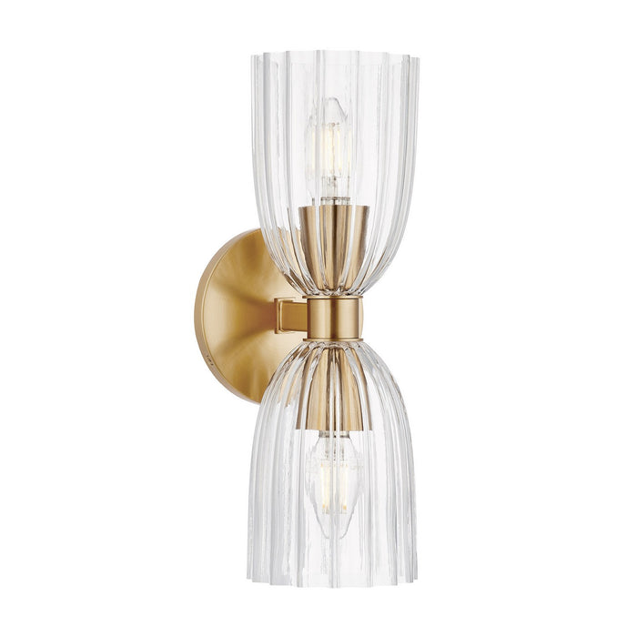 Meridian M90121NB Two Light Wall Sconce, Natural Brass