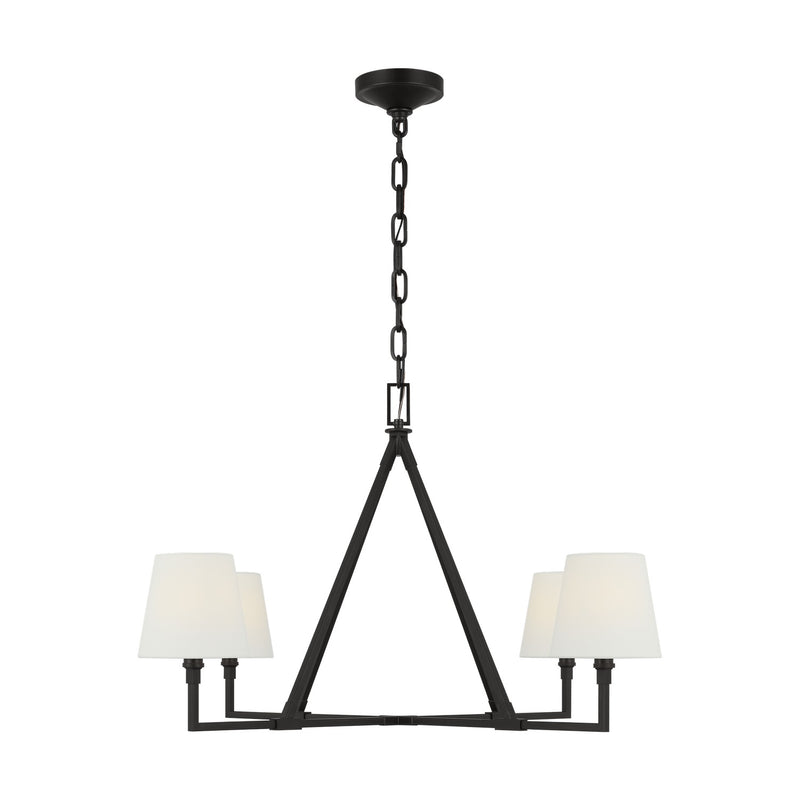 Visual Comfort Studio CC1724AI Four Light Chandelier, Aged Iron