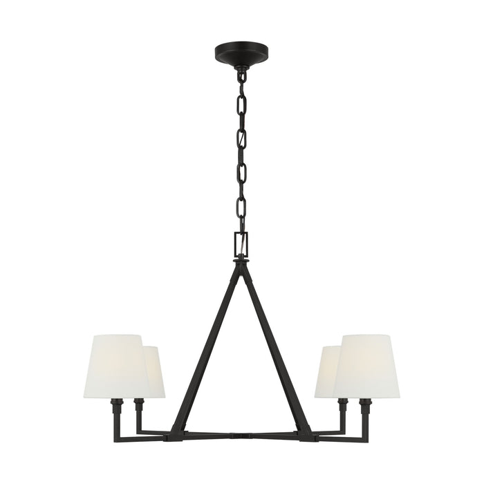 Visual Comfort Studio CC1724AI Four Light Chandelier, Aged Iron