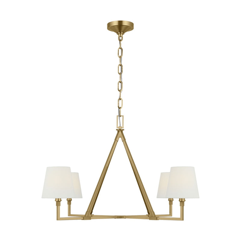 Visual Comfort Studio CC1724BBS Four Light Chandelier, Burnished Brass