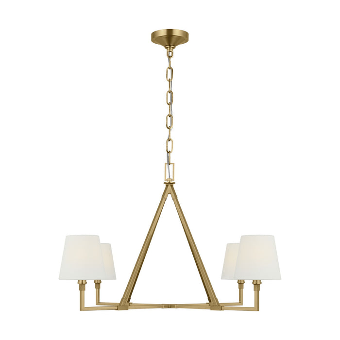 Visual Comfort Studio CC1724BBS Four Light Chandelier, Burnished Brass