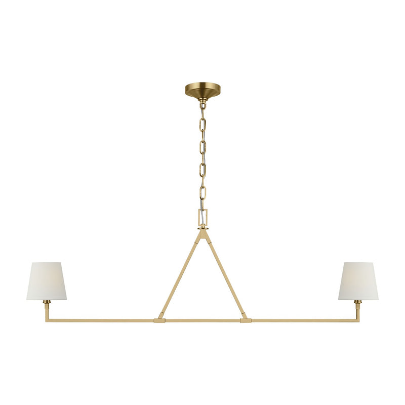 Visual Comfort Studio CC1732BBS Two Light Linear Chandelier, Burnished Brass