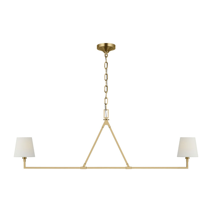 Visual Comfort Studio CC1732BBS Two Light Linear Chandelier, Burnished Brass