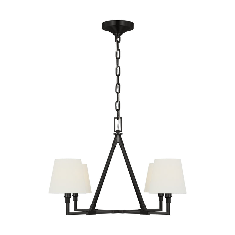 Visual Comfort Studio CC1744AI Four Light Chandelier, Aged Iron