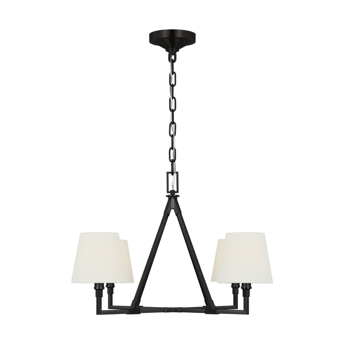 Visual Comfort Studio CC1744AI Four Light Chandelier, Aged Iron