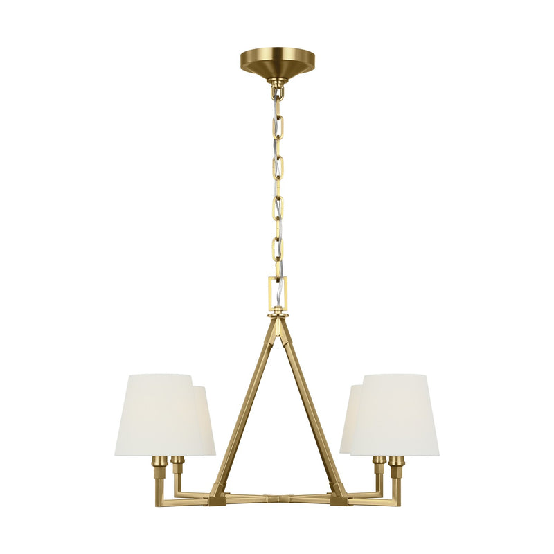 Visual Comfort Studio CC1744BBS Four Light Chandelier, Burnished Brass