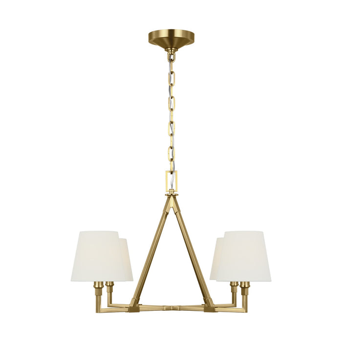 Visual Comfort Studio CC1744BBS Four Light Chandelier, Burnished Brass
