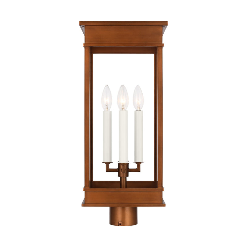 Visual Comfort Studio CO1524NCP Four Light Post Lantern, Natural Copper