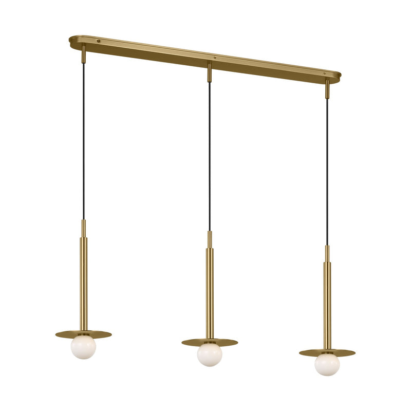 Visual Comfort Studio KC1143BBS Three Light Linear Pendant, Burnished Brass