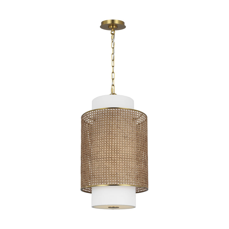 Visual Comfort Studio KSP1171BBSBRTN One Light Pendant, Blonde Rattan